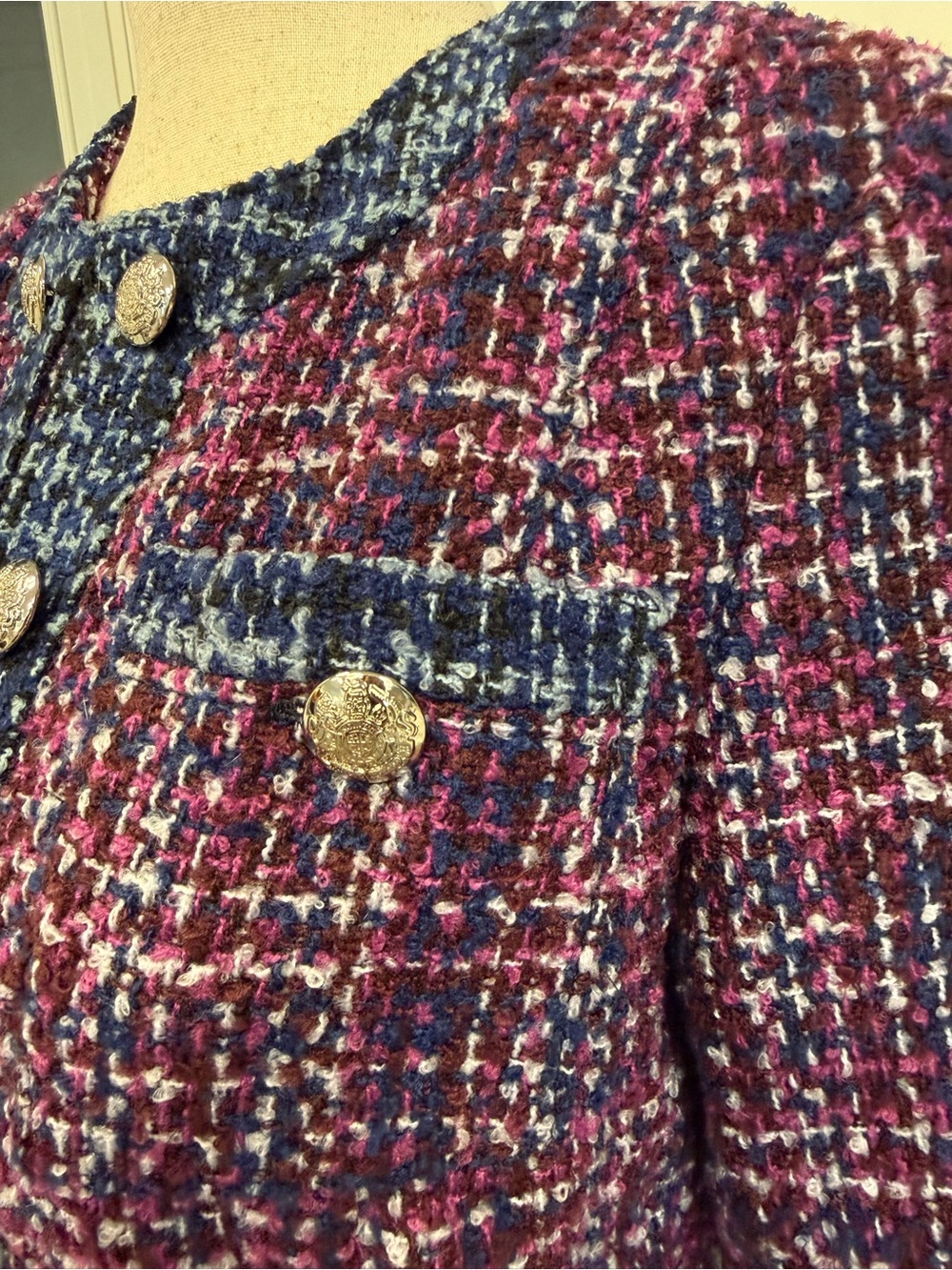 WHBM Tweed Stylist Jacket, Hollyhock, Size 4 - Picture 7 of 14